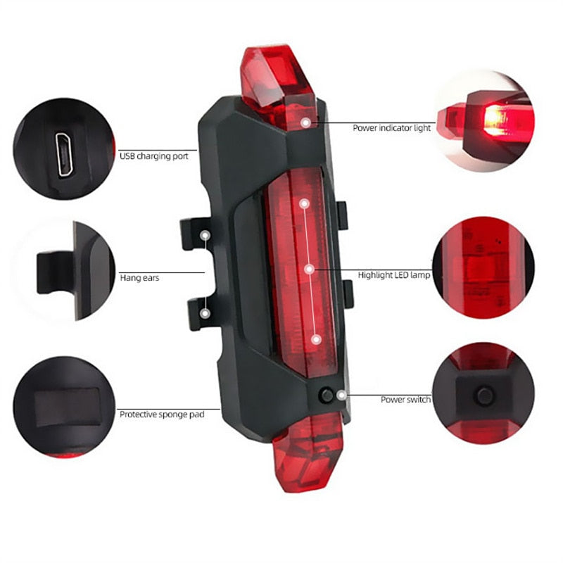 Waterproof  8000mAh 5 Led Bike Light