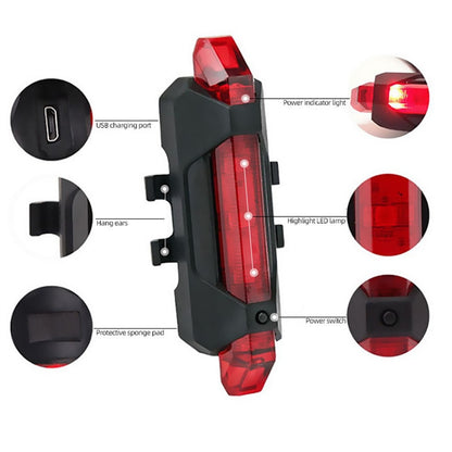 Waterproof  8000mAh 5 Led Bike Light