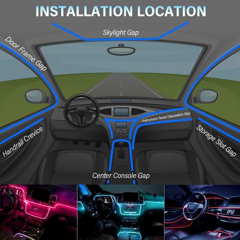 6IN1 Neon LED Car Interior Ambient Light