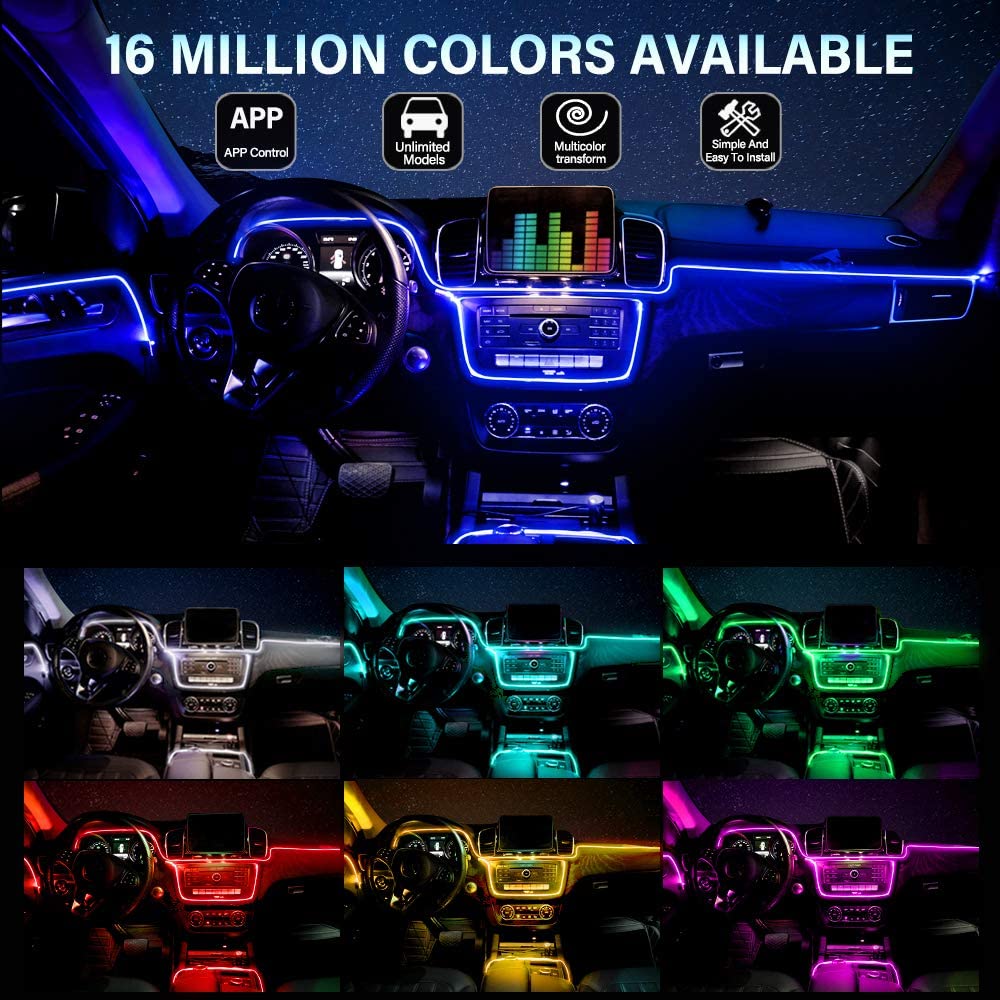 6IN1 Neon LED Car Interior Ambient Light