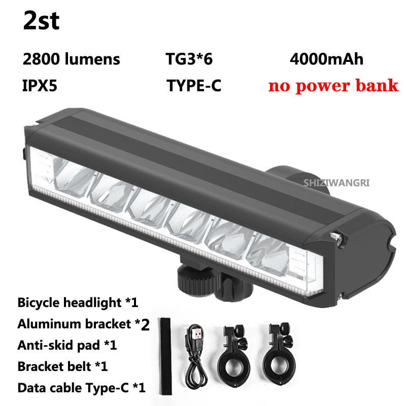 Waterproof  8000mAh 5 Led Bike Light