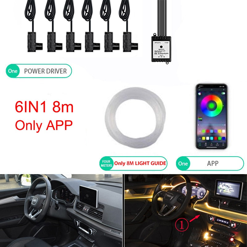 6IN1 Neon LED Car Interior Ambient Light