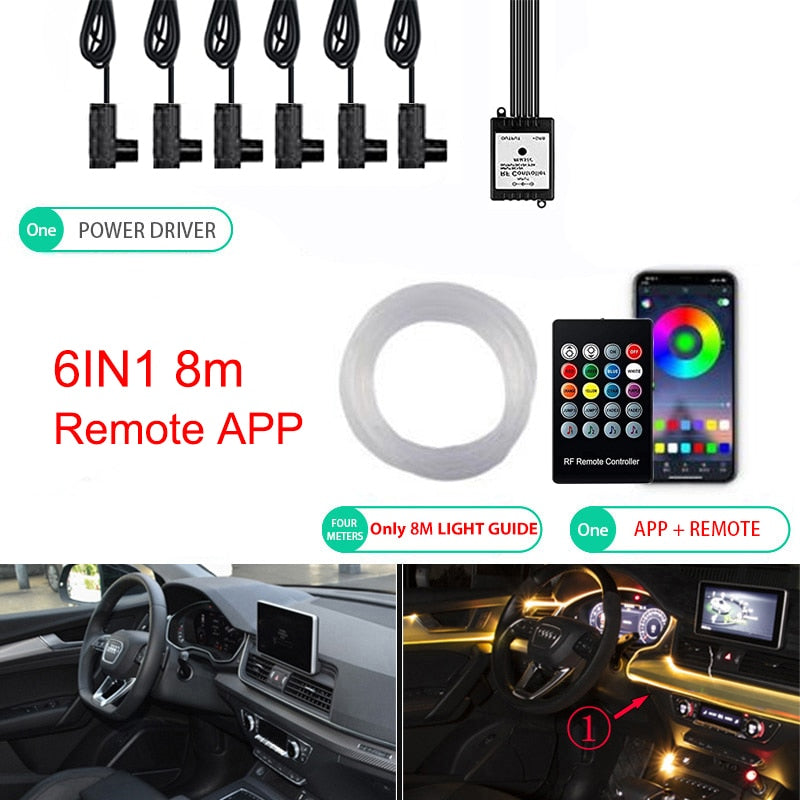 6IN1 Neon LED Car Interior Ambient Light