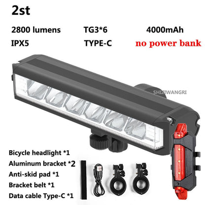 Waterproof  8000mAh 5 Led Bike Light