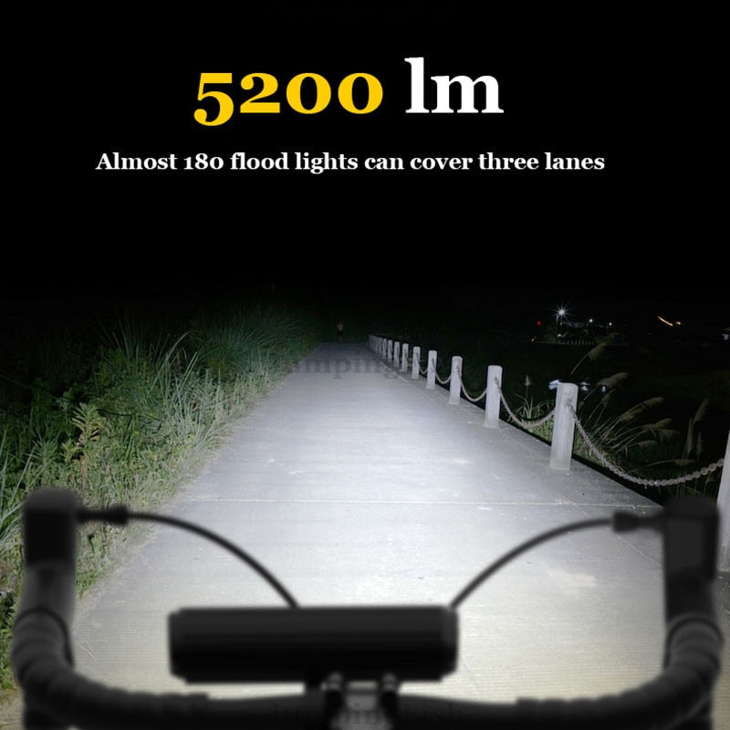 Waterproof  8000mAh 5 Led Bike Light