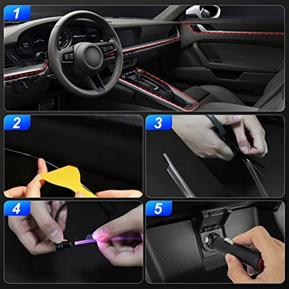 6IN1 Neon LED Car Interior Ambient Light