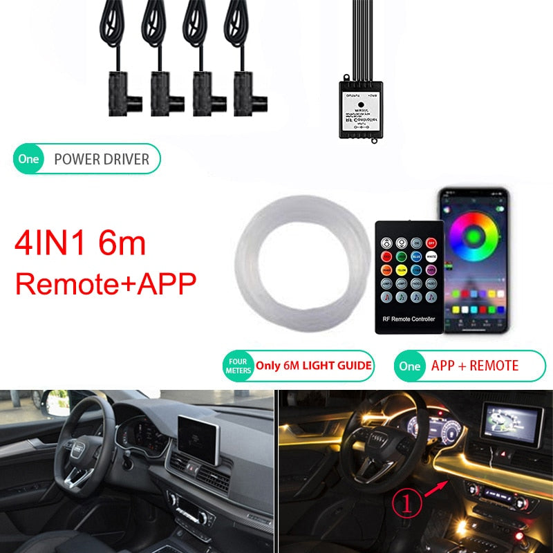 6IN1 Neon LED Car Interior Ambient Light