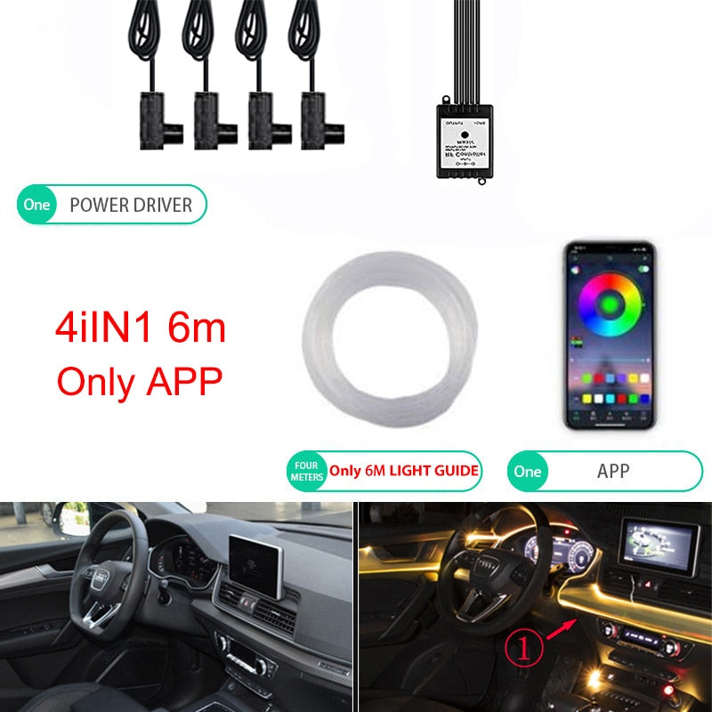 6IN1 Neon LED Car Interior Ambient Light